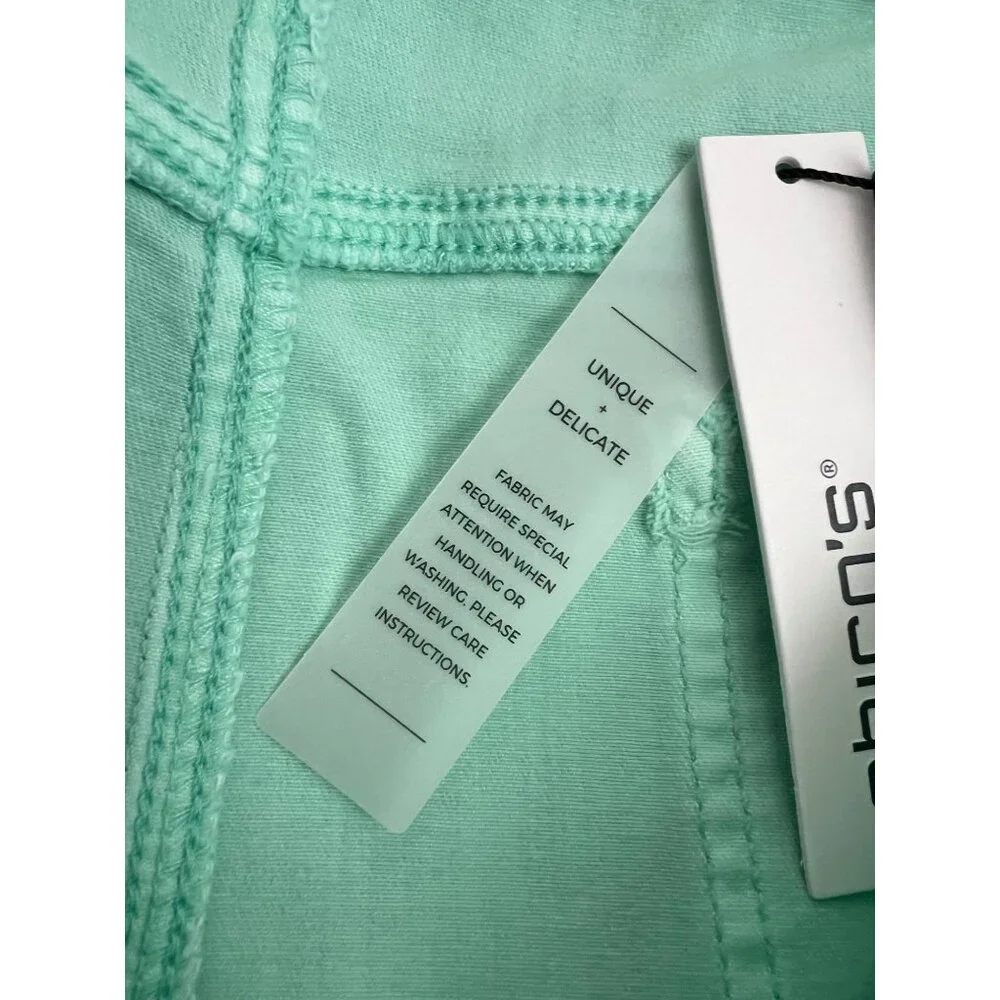 Chico's Size 2.5 US 14 So Slimming Girlfriend Short Teal Green NWT Denim - Picture 5 of 9